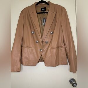 NWT Express Tan Leather Blazer